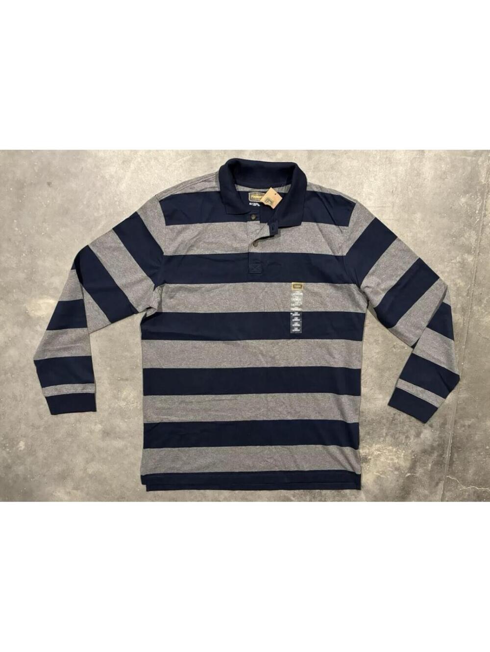 The Foundry Long Sleeve Shirt Men's 2XL Gray Polo
